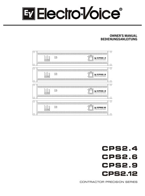 Electro-Voice CPS2.4 Manual pdf manual